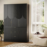 Modern Wooden Wardrobe Armoire With Drawers And Cabinets - Restanew - Sleep Galleria