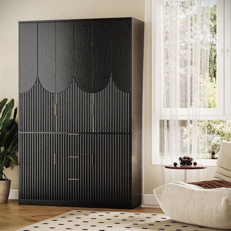 Modern Wooden Wardrobe Armoire With Drawers And Cabinets - Restanew - Sleep Galleria