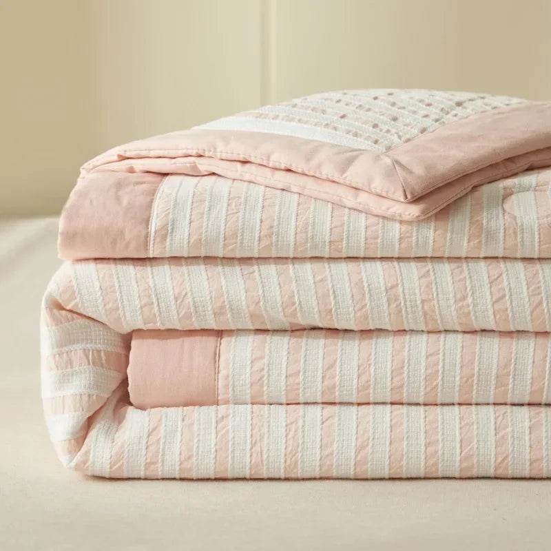Mugwort Fibre Jacquard Summer Cotton Quilt Blanket - Restanew - Sleep Galleria