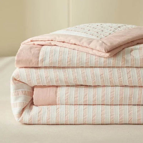 Mugwort Fibre Jacquard Summer Cotton Quilt Blanket - Restanew - Sleep Galleria