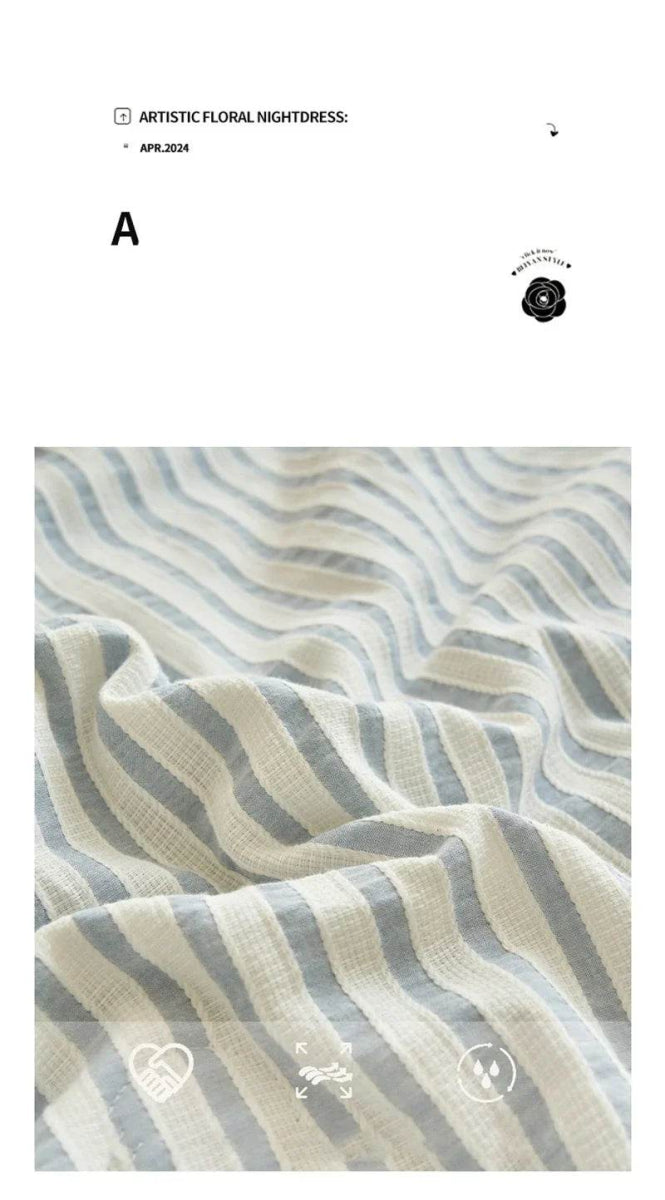Mugwort Fibre Jacquard Summer Cotton Quilt Blanket - Restanew - Sleep Galleria