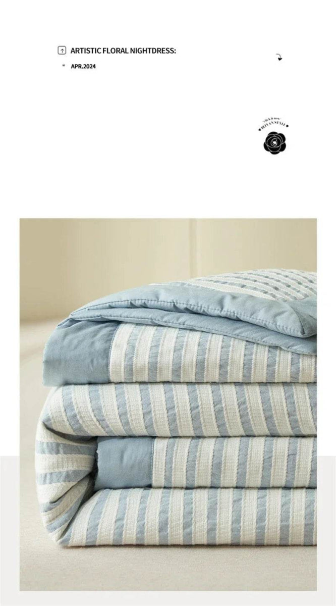 Mugwort Fibre Jacquard Summer Cotton Quilt Blanket - Restanew - Sleep Galleria