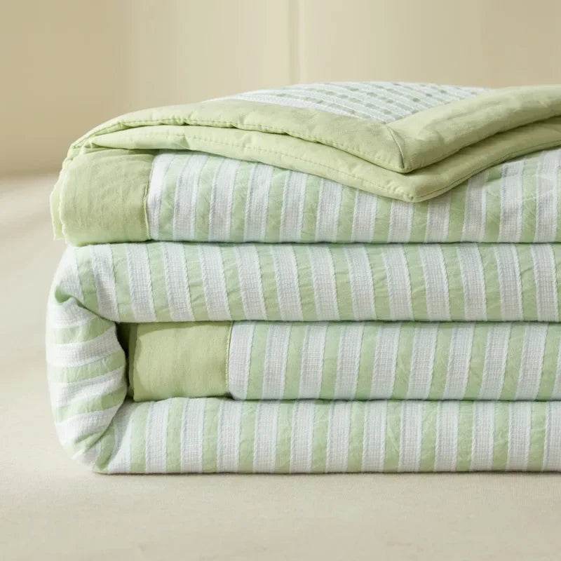Mugwort Fibre Jacquard Summer Cotton Quilt Blanket - Restanew - Sleep Galleria