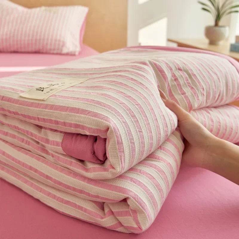 Mugwort Fibre Jacquard Summer Cotton Quilt Blanket - Restanew - Sleep Galleria