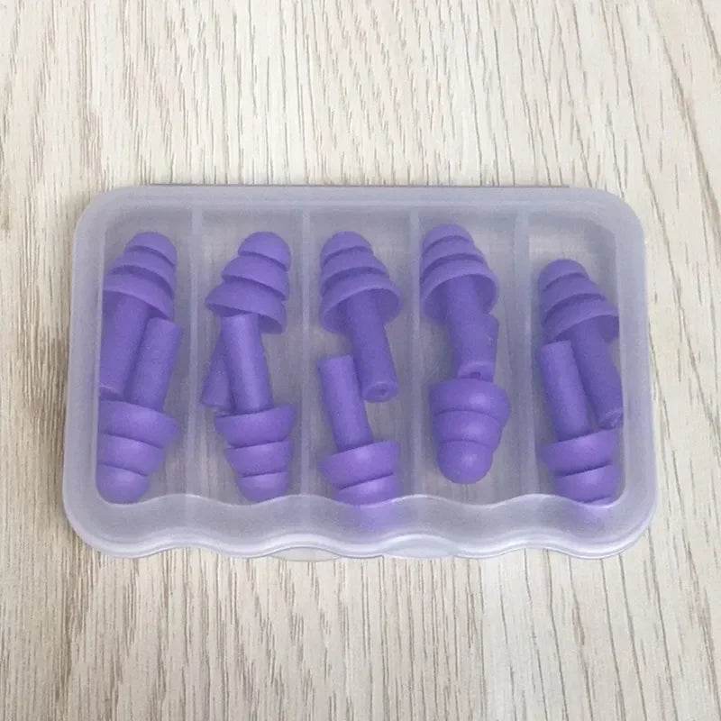 Pack Of 5 Soft Silicone Waterproof Swimming Earplugs - Restanew - Sleep Galleria