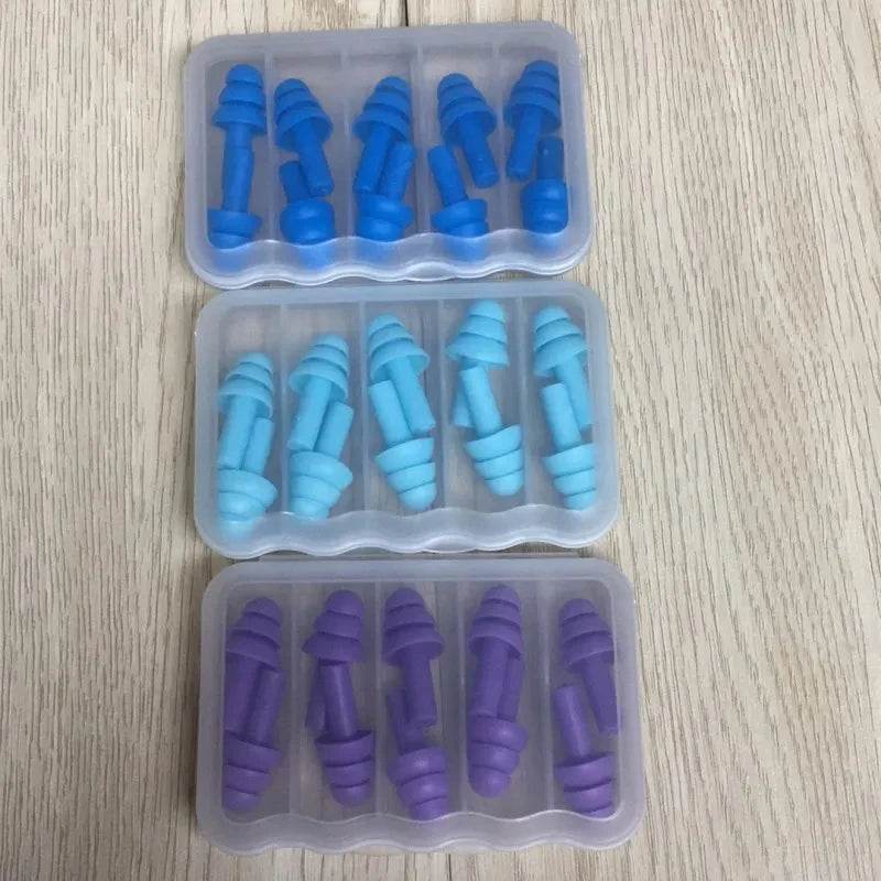 Pack Of 5 Soft Silicone Waterproof Swimming Earplugs - Restanew - Sleep Galleria
