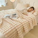Plaid Coral Fleece Soft Warm Throw Blanket - Sleep Galleria