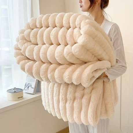 Plaid Coral Fleece Soft Warm Throw Blanket - Sleep Galleria