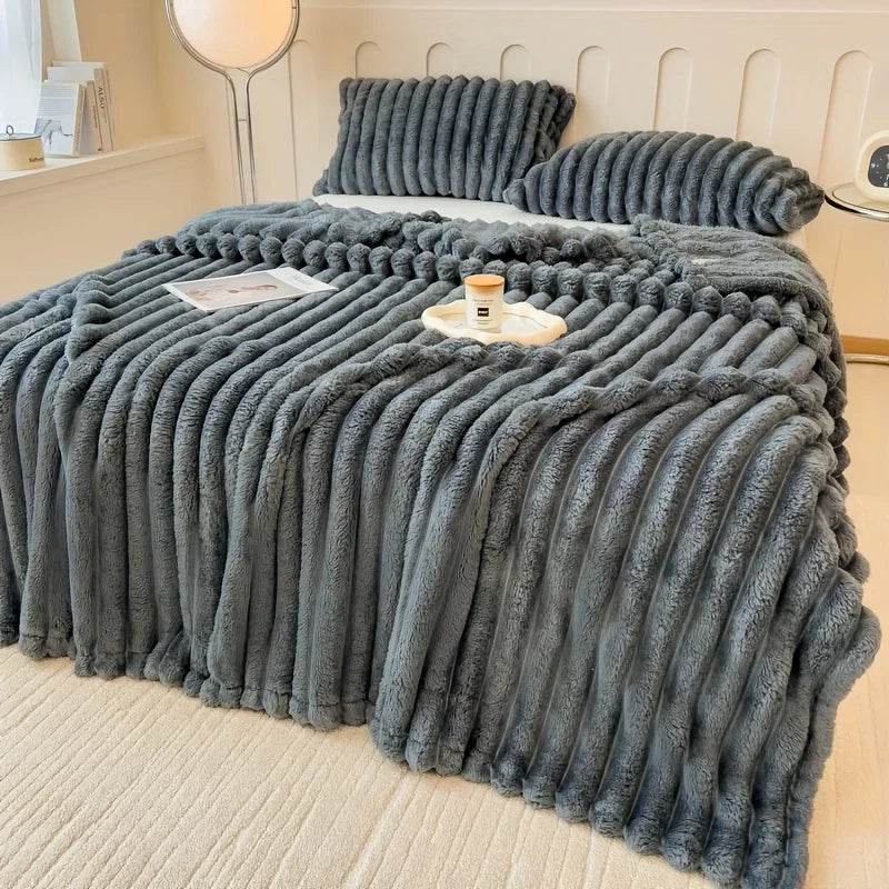 Plaid Coral Fleece Soft Warm Throw Blanket - Sleep Galleria