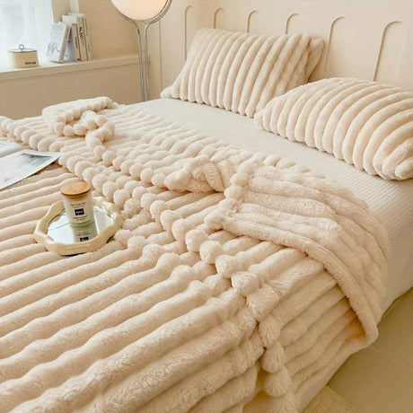 Plaid Coral Fleece Soft Warm Throw Blanket - Sleep Galleria