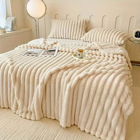 Plaid Coral Fleece Soft Warm Throw Blanket - Sleep Galleria