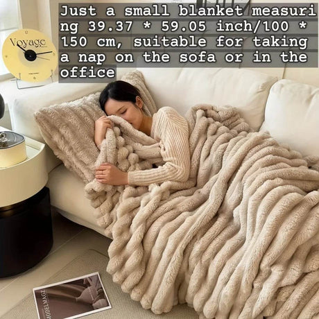 Plaid Coral Fleece Soft Warm Throw Blanket - Sleep Galleria
