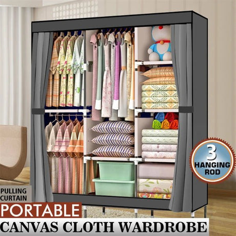 Portable Portable Clothes Closet Wardrobe With Shelves Organizer - Restanew - Sleep Galleria