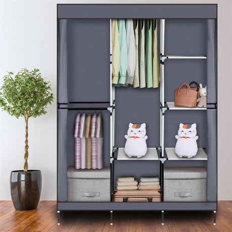 Portable Portable Clothes Closet Wardrobe With Shelves Organizer - Restanew - Sleep Galleria