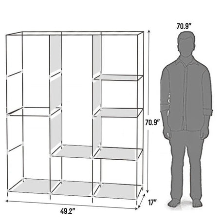 Portable Portable Clothes Closet Wardrobe With Shelves Organizer - Restanew - Sleep Galleria