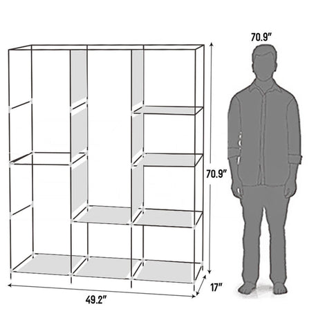 Portable Portable Clothes Closet Wardrobe With Shelves Organizer - Restanew - Sleep Galleria