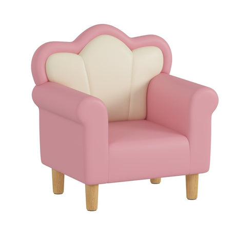 Princess Upholstered Pink White Kids Sofa Chair - Restanew - Sleep Galleria