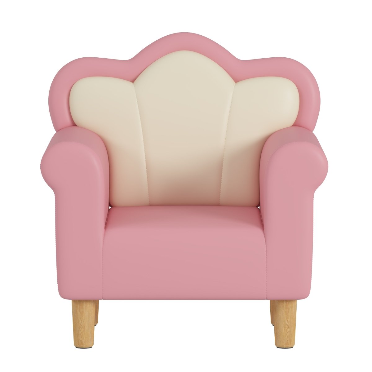 Princess Upholstered Pink White Kids Sofa Chair - Restanew - Sleep Galleria