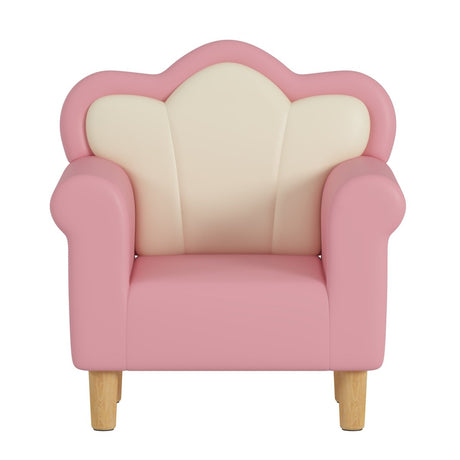 Princess Upholstered Pink White Kids Sofa Chair - Restanew - Sleep Galleria