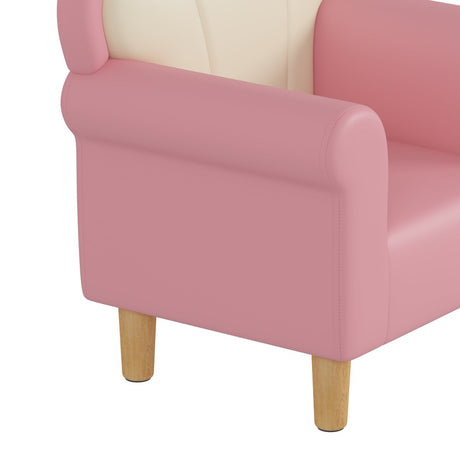 Princess Upholstered Pink White Kids Sofa Chair - Restanew - Sleep Galleria