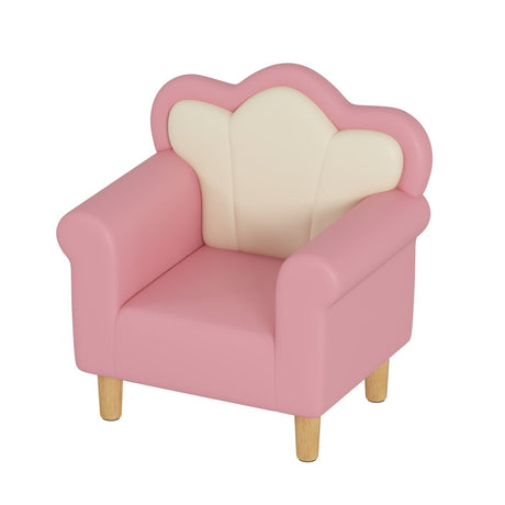 Princess Upholstered Pink White Kids Sofa Chair - Restanew - Sleep Galleria