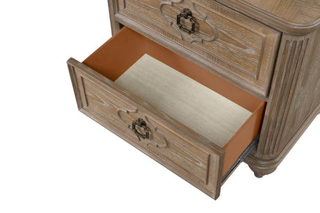 Rustic Oak Upholstered Bed Frame And Nightstands Set - Sleep Galleria