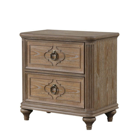 Rustic Oak Upholstered Bed Frame And Nightstands Set - Sleep Galleria