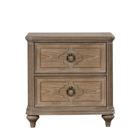 Rustic Oak Upholstered Bed Frame And Nightstands Set - Sleep Galleria