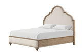 Rustic Oak Upholstered Bed Frame And Nightstands Set - Sleep Galleria