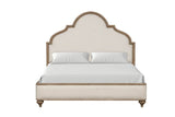 Rustic Oak Upholstered Bed Frame And Nightstands Set - Sleep Galleria