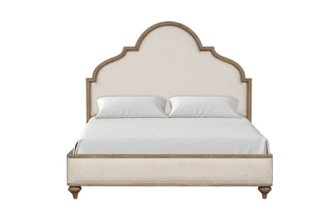 Rustic Oak Upholstered Bed Frame And Nightstands Set - Sleep Galleria