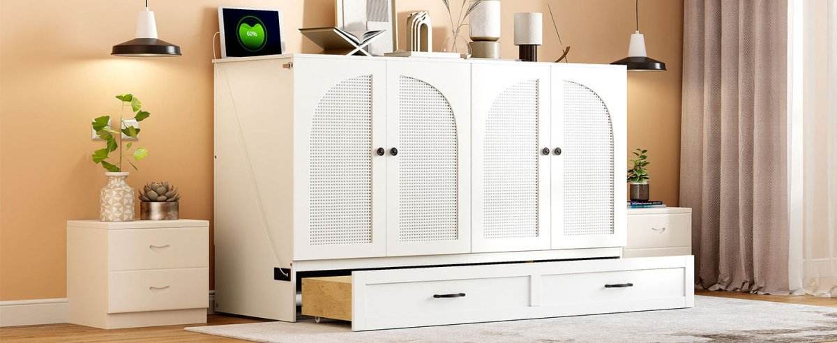 Space-Saving Queen Murphy Bed With Large Drawers - Sleep Galleria