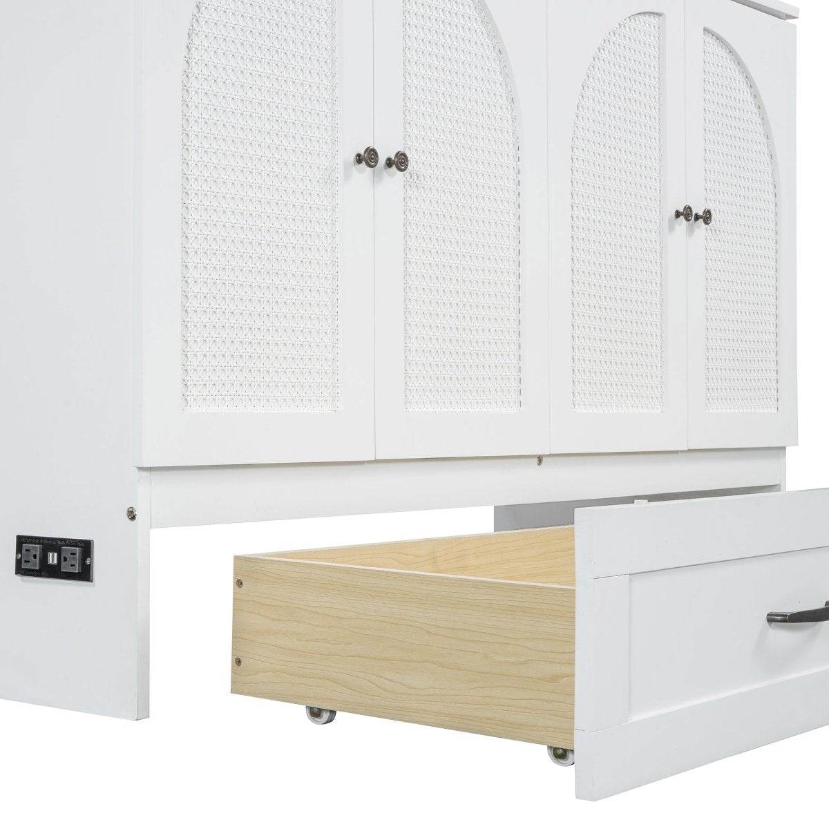 Space-Saving Queen Murphy Bed With Large Drawers - Sleep Galleria