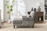 Spacious Soft Upholstered Grey Chaise Lounge Recliner Chair - Restanew - Sleep Galleria