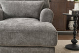 Spacious Soft Upholstered Grey Chaise Lounge Recliner Chair - Restanew - Sleep Galleria