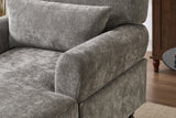 Spacious Soft Upholstered Grey Chaise Lounge Recliner Chair - Restanew - Sleep Galleria