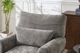 Spacious Soft Upholstered Grey Chaise Lounge Recliner Chair - Restanew - Sleep Galleria