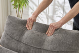 Spacious Soft Upholstered Grey Chaise Lounge Recliner Chair - Restanew - Sleep Galleria