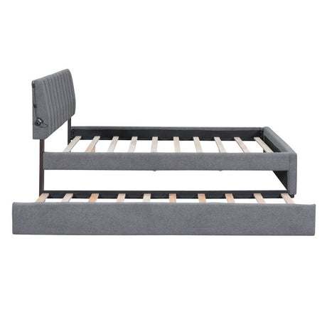 Teddy Fleece Upholstered Platform Bed With Trundle - Sleep Galleria