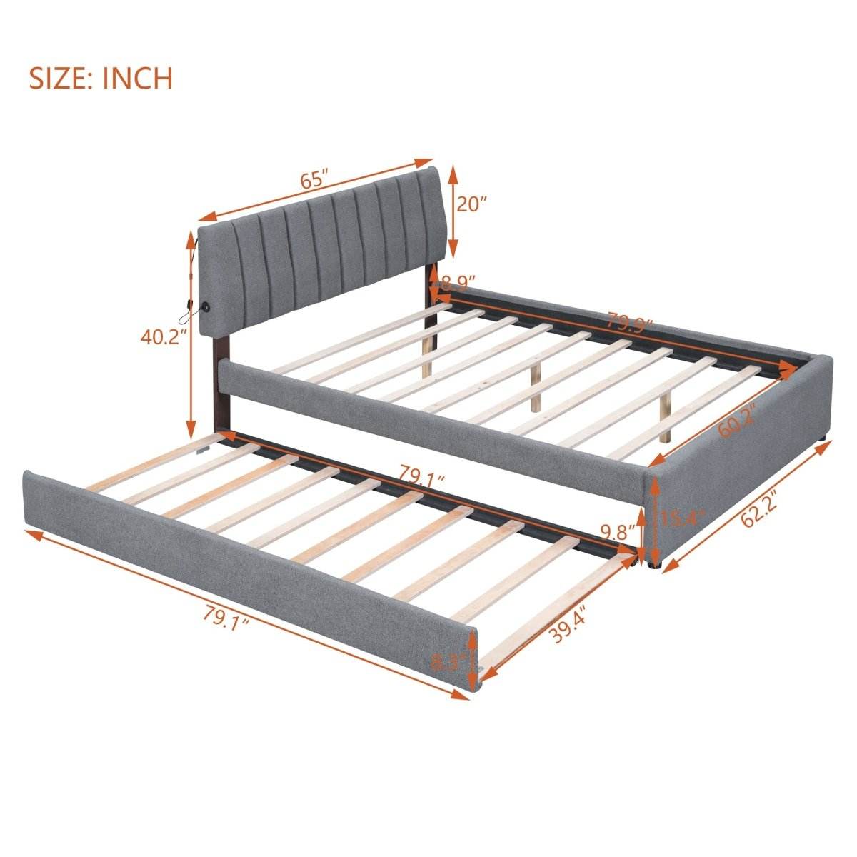 Teddy Fleece Upholstered Platform Bed With Trundle - Sleep Galleria