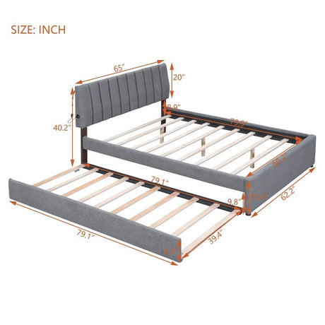Teddy Fleece Upholstered Platform Bed With Trundle - Sleep Galleria