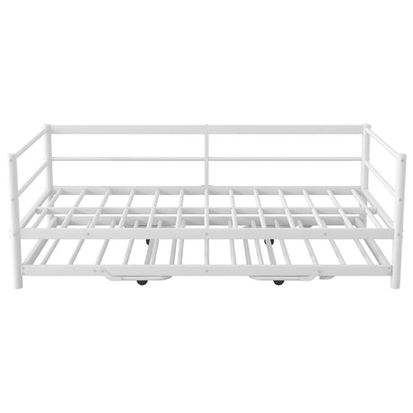 Twin Metal Daybed With LED Adjustable Pop - Up Trundle - Restanew - Sleep Galleria