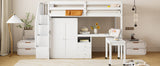Twin Multifunctional Loft Bed With Storage Desk Drawers - Restanew - Sleep Galleria