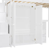 Twin Multifunctional Loft Bed With Storage Desk Drawers - Restanew - Sleep Galleria