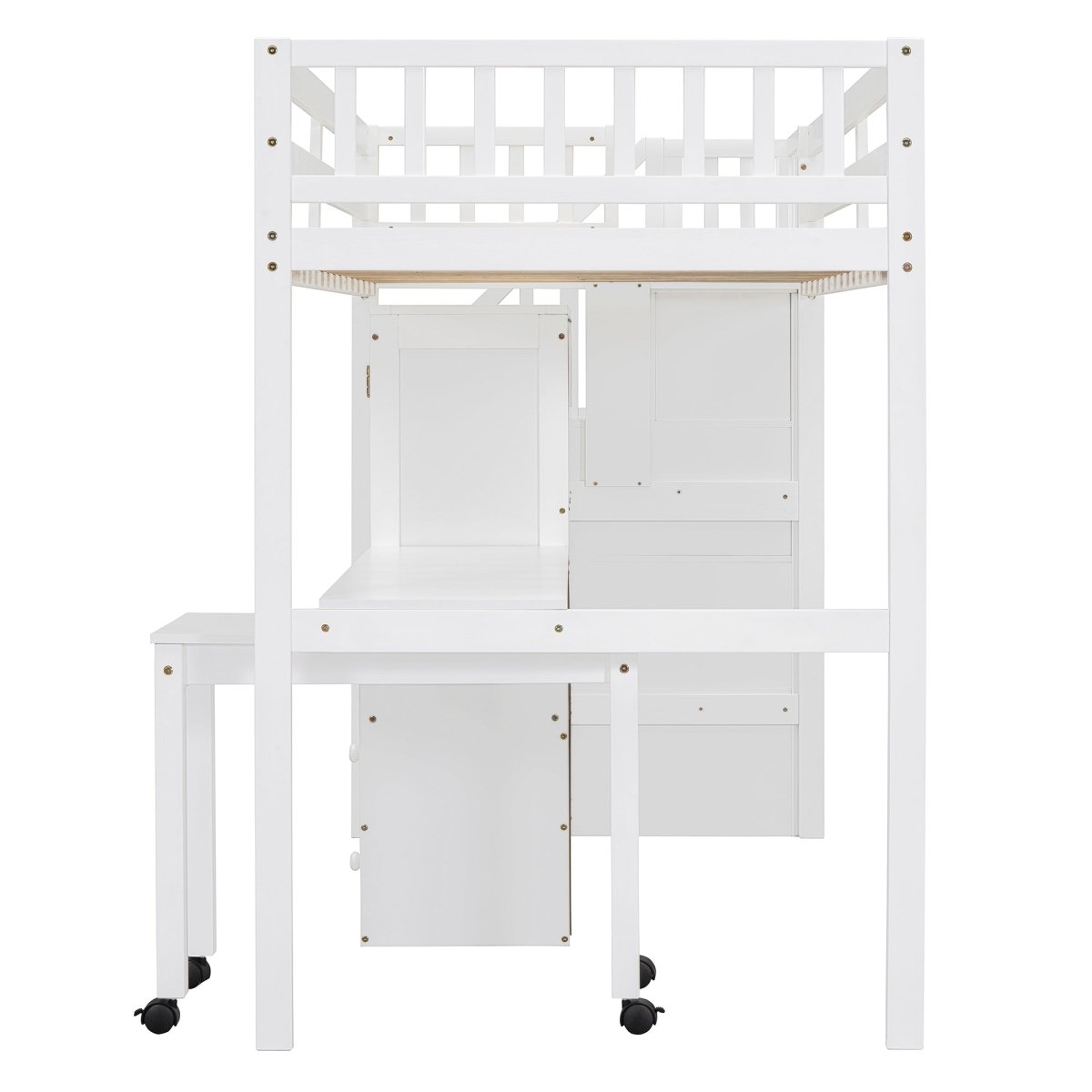 Twin Multifunctional Loft Bed With Storage Desk Drawers - Restanew - Sleep Galleria