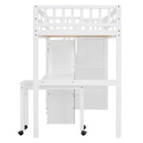 Twin Multifunctional Loft Bed With Storage Desk Drawers - Restanew - Sleep Galleria