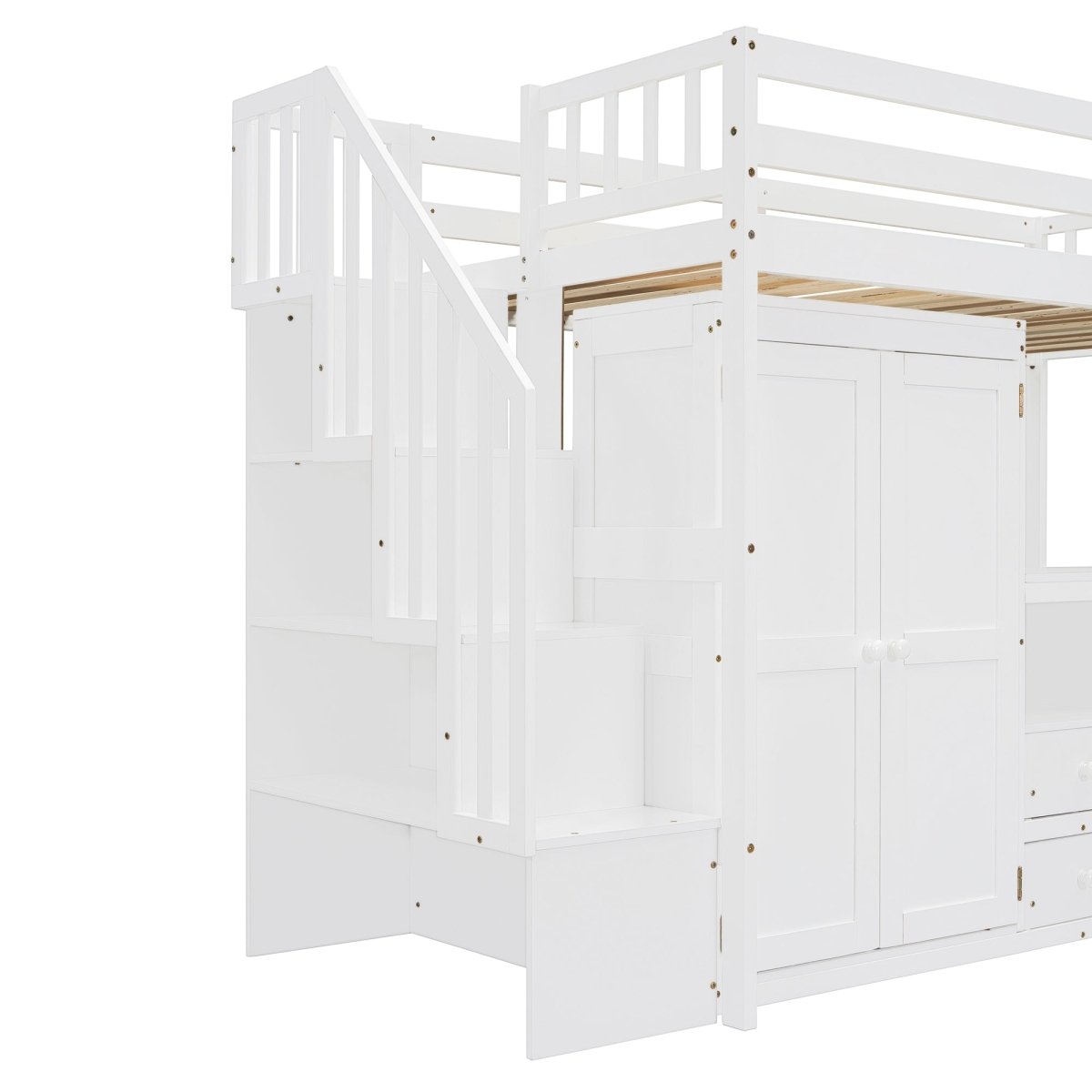 Twin Multifunctional Loft Bed With Storage Desk Drawers - Restanew - Sleep Galleria