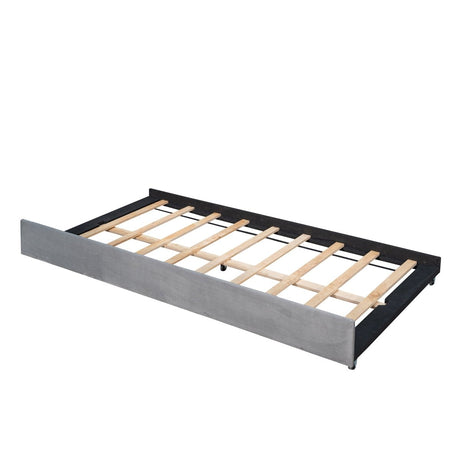 Upholstered Twin Daybed With Trundle And Wood Slats - Restanew - Sleep Galleria