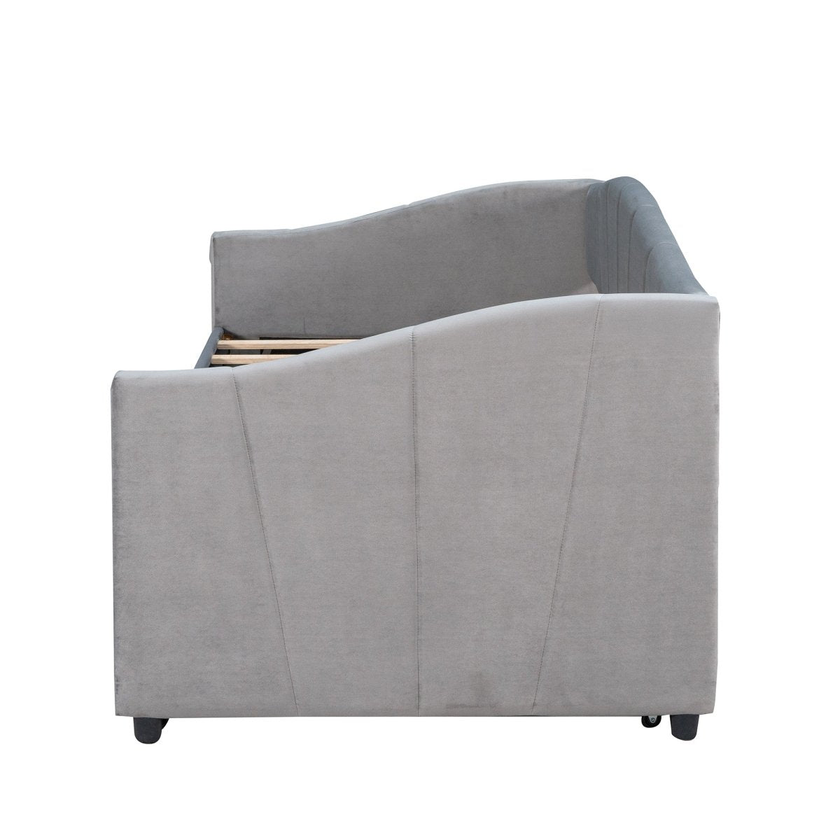 Upholstered Twin Daybed With Trundle And Wood Slats - Restanew - Sleep Galleria