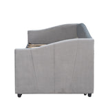 Upholstered Twin Daybed With Trundle And Wood Slats - Restanew - Sleep Galleria